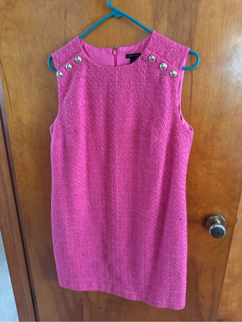 Ann Taylor Pink Tweed Dress and Blazer Set